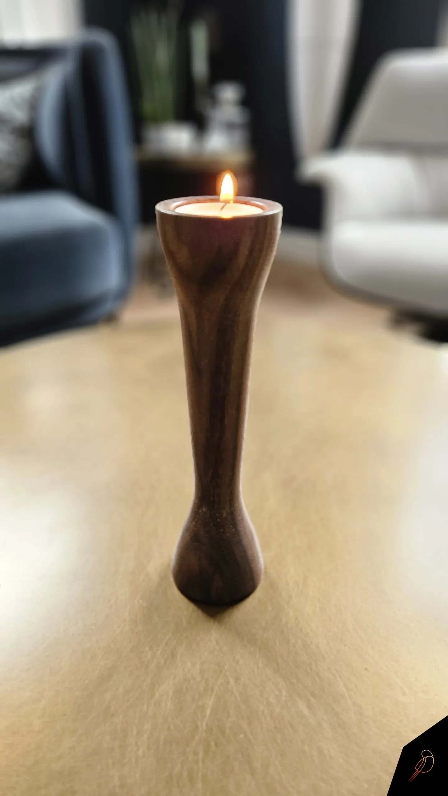 Mini urnen met waxine (thee)lichtjes groot (walnoot)
