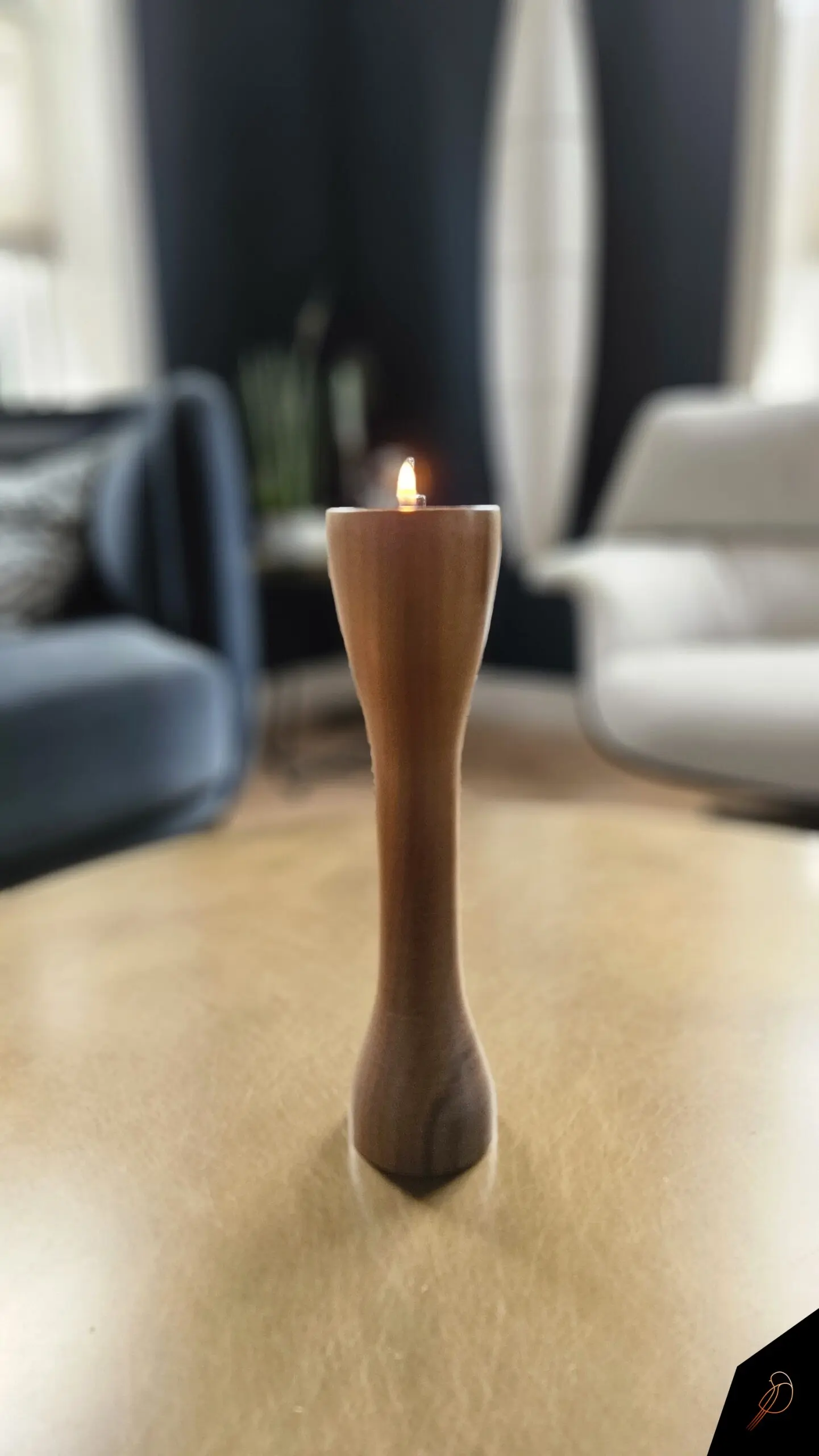 Mini urnen met waxine (thee)lichtjes groot (walnoot)