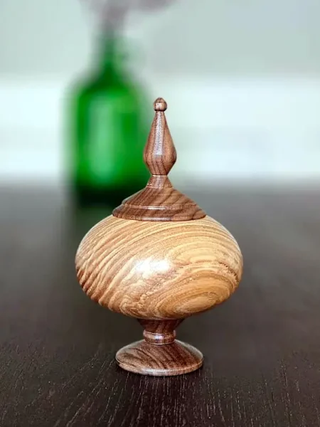 Finial box gedenk doos (kersen-walnoot)