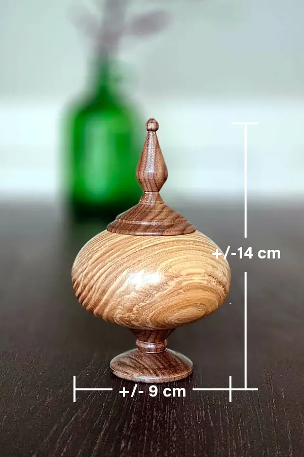 Finial box gedenk doos (kersen-walnoot)