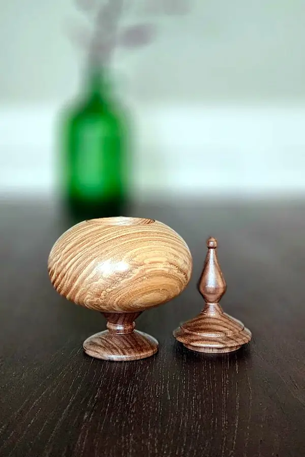 Finial box gedenk doos (kersen-walnoot)