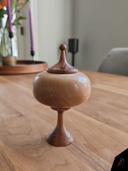 Finial box bewaardoosje (iepen - walnoot)