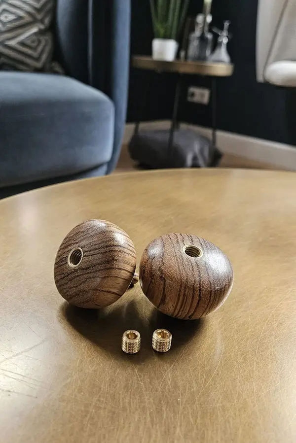 Set mini urntjes met houder voor wierook stokje (Zebra hout)