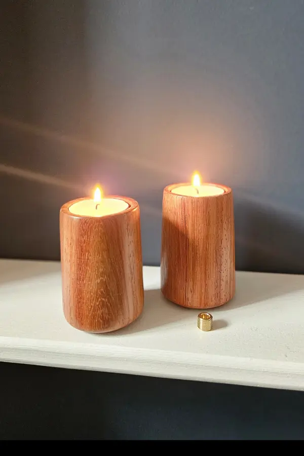 Mini urnen met waxine of theelicht (Bahia rosewood)