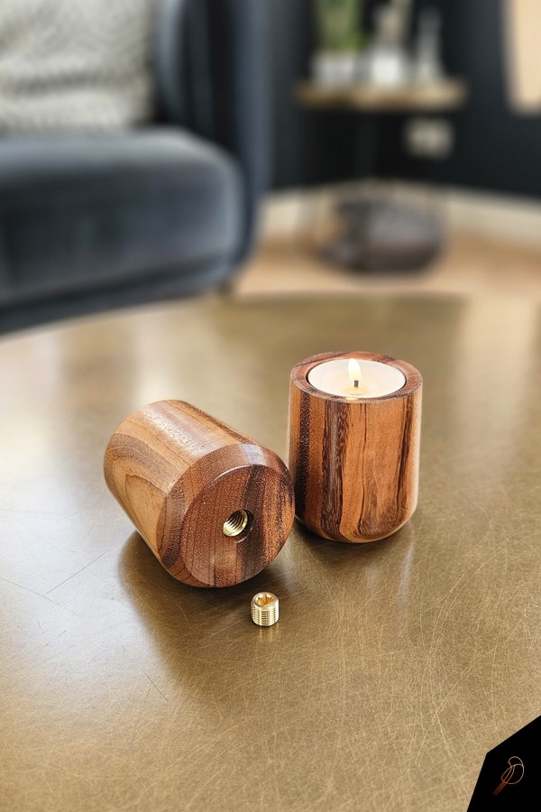Mini urnen met waxine of theelicht - Tiger-Wood